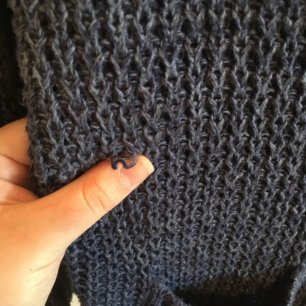 American Eagle Outfitters Navy Blue Open Knit Cardigan - Picture 2 of 4